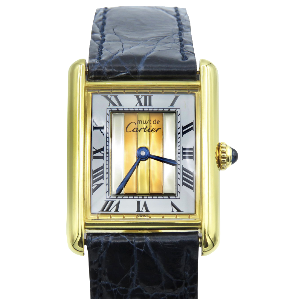 Montre Cartier homme "Must Tank" Vermeil quartz vers 1995