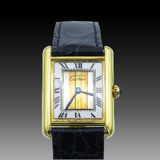 Montre Cartier homme "Must Tank" Vermeil quartz vers 1995