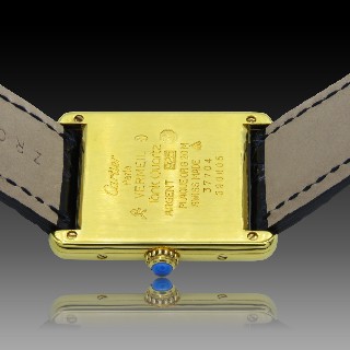 Montre Cartier homme "Must Tank" Vermeil quartz vers 1995