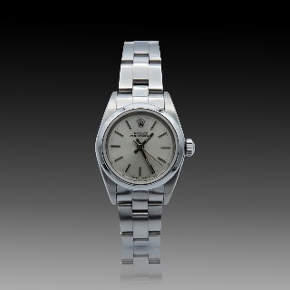 Montre Rolex Oyster Perpetual 25 mm Dame Acier Ref : 76080 de 1998-1999. 