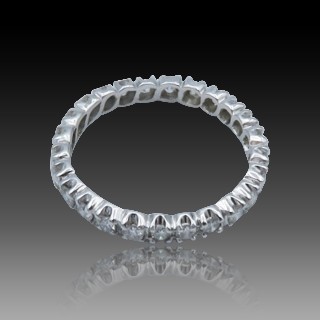 Alliance or gris 18K avec 0.75 Cts Diamants H-VS . Taille 55.