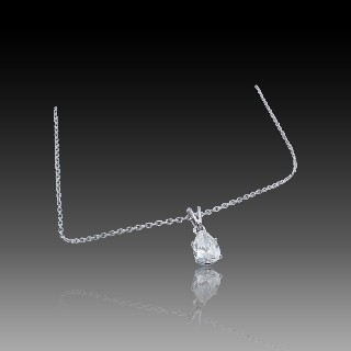 Collier pendentif  Diamant Poire de 1.69 Cts F-SI2. (HRD)