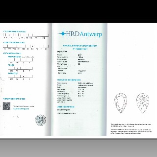 Collier pendentif  Diamant Poire de 1.69 Cts F-SI2. (HRD)