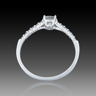 Solitaire Diamant brillant 0.49 Cts G-VS2 en Or 18 Cts + 0.12 Cts.