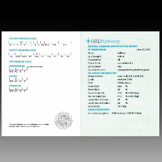 Solitaire Diamant brillant 0.49 Cts G-VS2 en Or 18 Cts + 0.12 Cts.