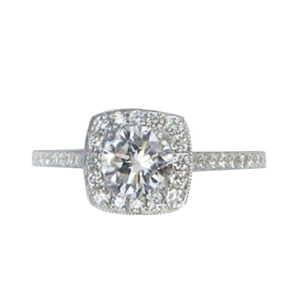 Solitaire Diamant brillant 0.58 Cts G-VVS2 en Or 18 Cts + 0.30 Cts.