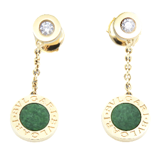 Boucles d'oreilles Bulgari Or rose 18k Diamants et Jades vers 2017