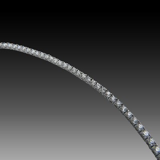 Collier "Rivière" ligne Diamants brillants 7,30 Cts G-VS en Or gris 18k. 42 cm