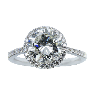 Solitaire Diamant brillant 1,95 Cts H-VVS2 en Or 18 Cts + 0.28 Cts.