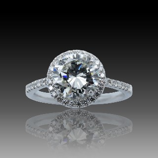 Solitaire Diamant brillant 1,95 Cts H-VVS2 en Or 18 Cts + 0.28 Cts.