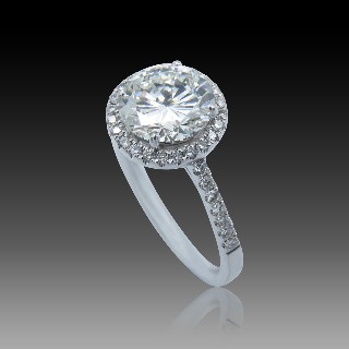 Solitaire Diamant brillant 1,95 Cts H-VVS2 en Or 18 Cts + 0.28 Cts.