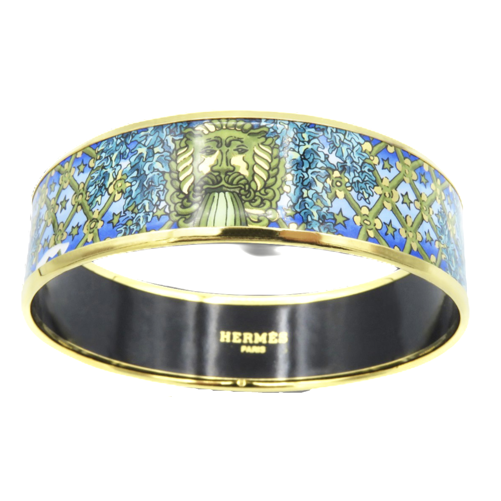 Bracelet Hermes en émail Imprimé Doré Prix Neuf : 470€. Moyen modèle