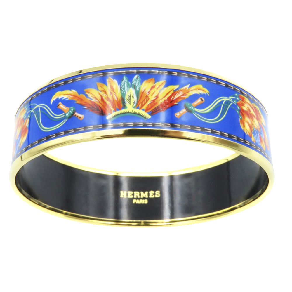 Bracelet Hermes en émail Imprimé Doré Prix Neuf : 470€. Moyen modèle Bracelet Hermes en émail Imprimé Doré Prix Neuf : 470€. Moyen modèle