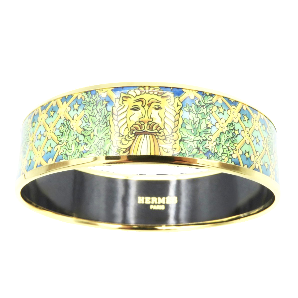 Bracelet Hermes en émail Imprimé Doré Prix Neuf : 470€. Moyen modèle