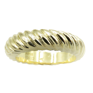  Bague Boucheron striée en Or jaune 18k Massif. Taille 50. 8,30 Grs.