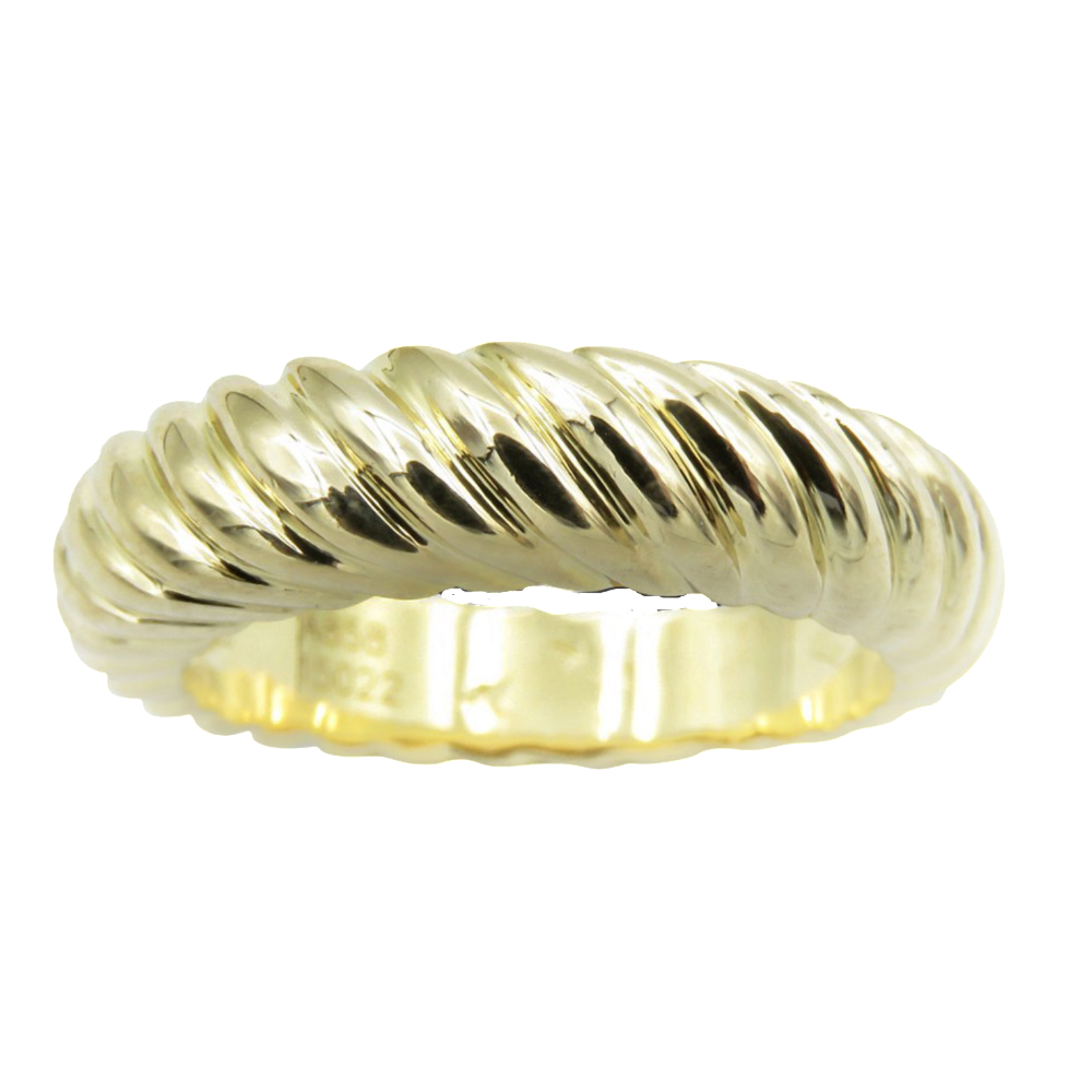  Bague Boucheron striée en Or jaune 18k Massif. Taille 50. 8,30 Grs.