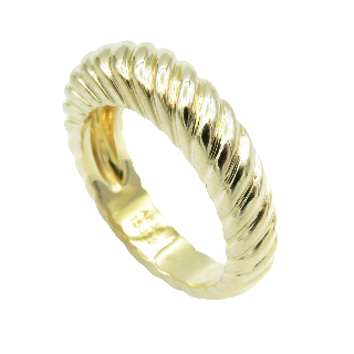  Bague Boucheron striée en Or jaune 18k Massif. Taille 50. 8,30 Grs.