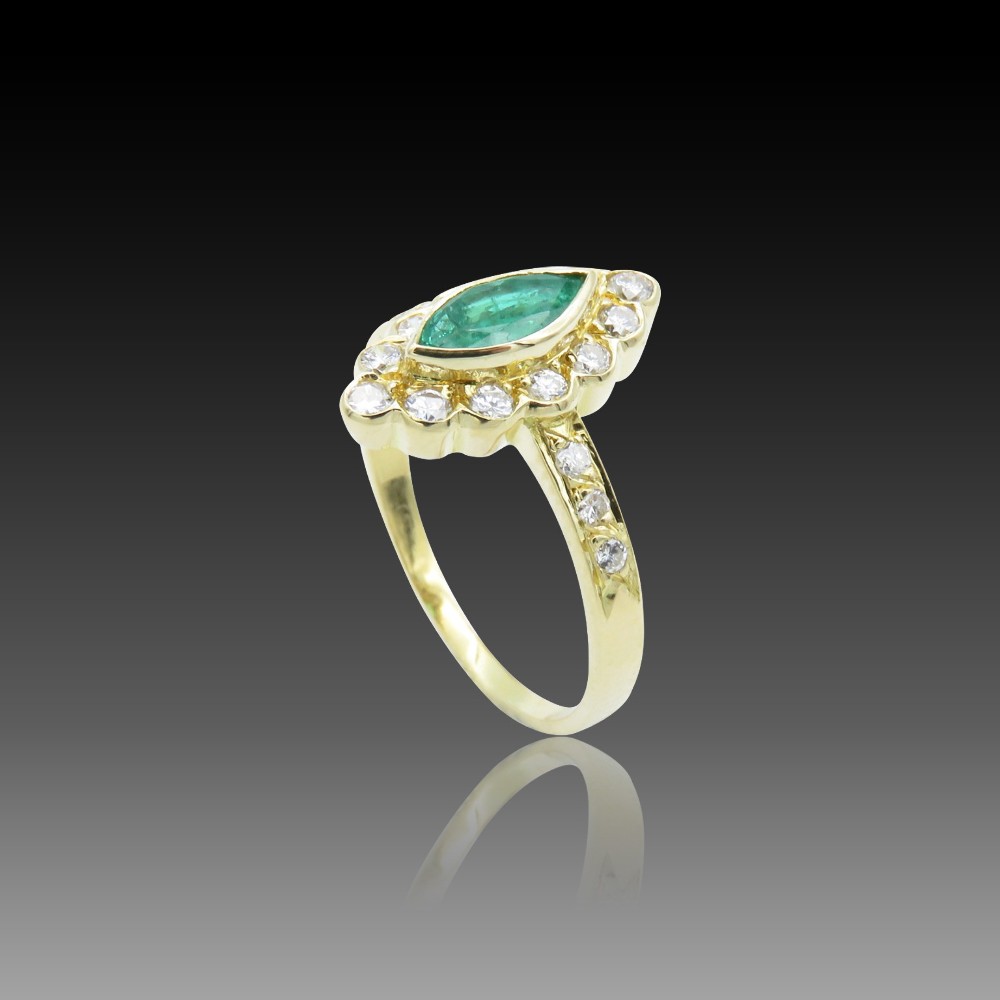 Bague or jaune 18 carats, diamant 0,17 carat et rubis 1,41 carat