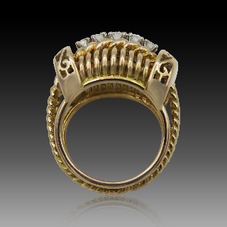 Bague vintage vers 1960 en Or 18K et Platine avec 0,50 Cts de Diamants Bague vintage vers 1960 en Or 18K et Platine avec 0,50 Cts de Diamants