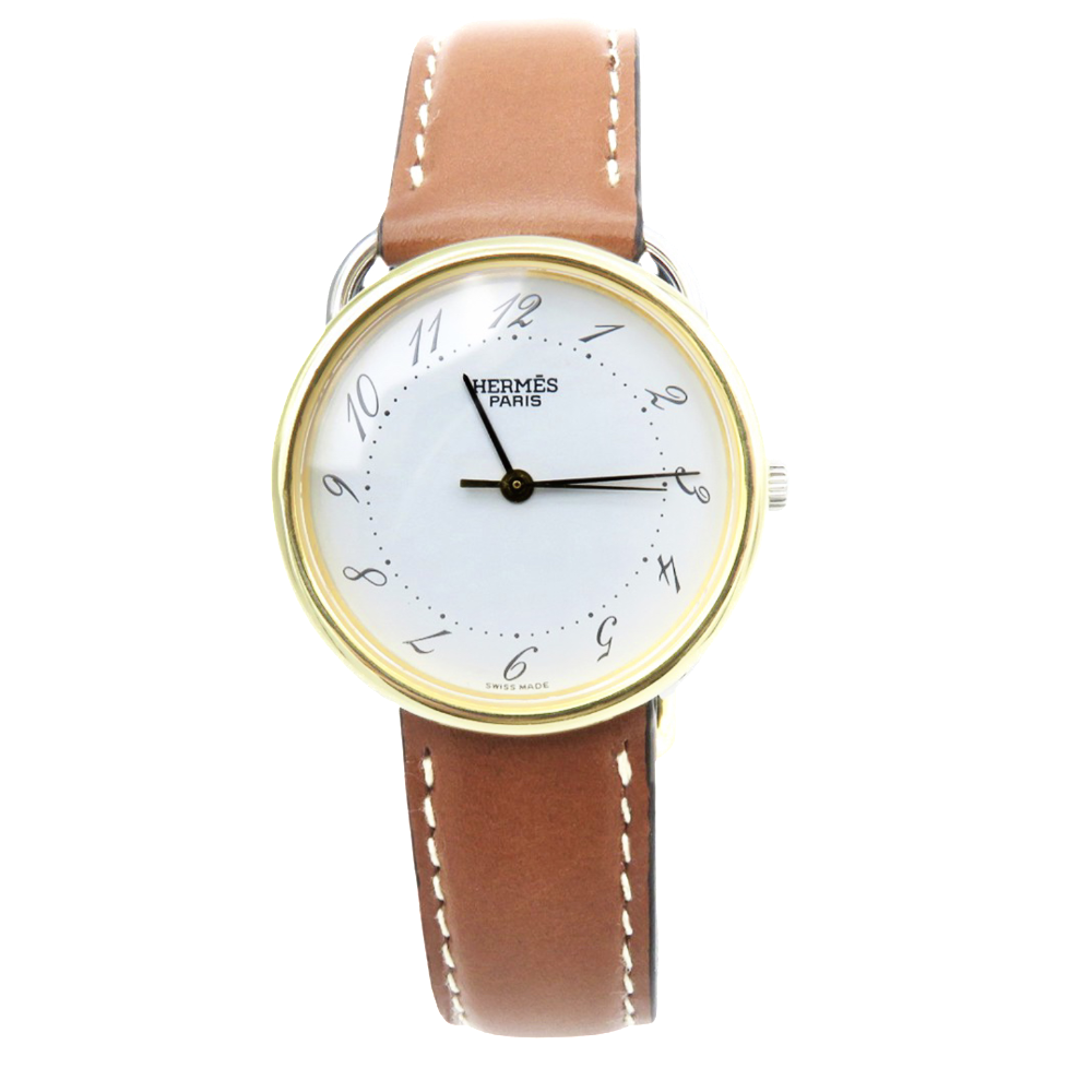 Montre Hermes  Dame "Arceau" Or et Acier . 30 mm Quartz.