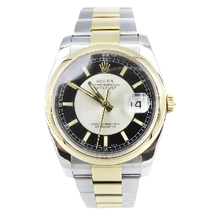 Montre Rolex Oyster Datejust en Or jaune 18k et Acier de 2005 .  Full Set.