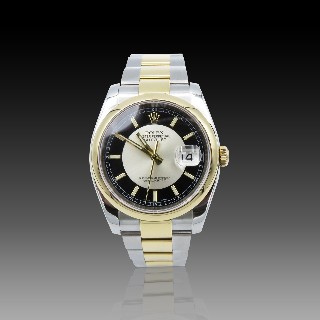 Montre Rolex Oyster Datejust en Or jaune 18k et Acier de 2005 .  Full Set.