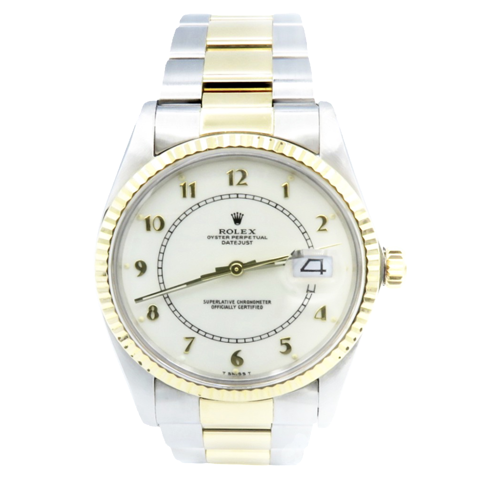 Montre Rolex Oyster Datejust en Or jaune 18k et Acier de 1983 . Montre Rolex Oyster Datejust en Or jaune 18k et Acier de 1983 .