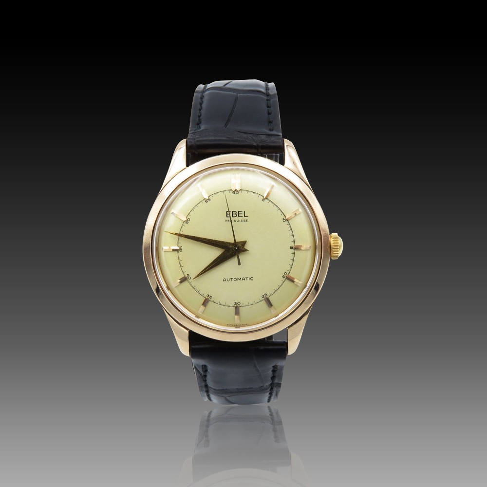 Montre Homme Ebel Automatique Vintage - Début Années 60, Mouvement Suisse, Cadran Blanc - Occasion