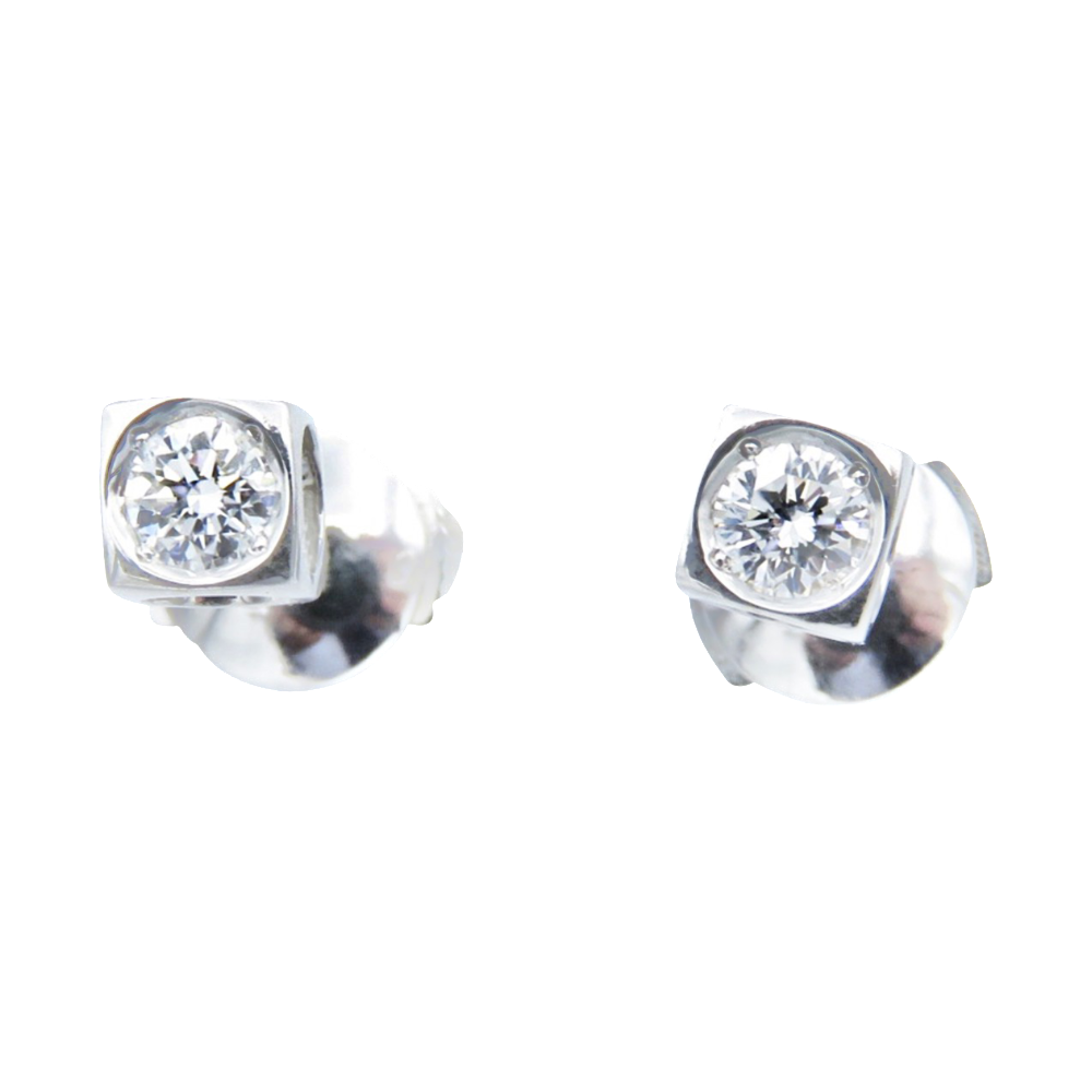 Puces d'oreilles DinhVan Moyen modèle Or gris 18k avec Diamants brillants Puces d'oreilles DinhVan Moyen modèle Or gris 18k avec Diamants brillants