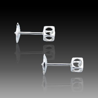 Puces d'oreilles DinhVan Or gris 18k avec Diamants brillants 