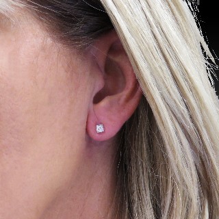 Puces d'oreilles DinhVan Or gris 18k avec Diamants brillants Puces d'oreilles DinhVan Or gris 18k avec Diamants brillants