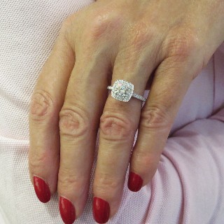 Solitaire Diamant brillant 0,76 Cts I-VS2 en Or 18 Cts + 0.30 Cts.