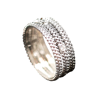 Bague Mauboussin "Le Premier Jour" Diamants. Or gris 18k .Taille 51.