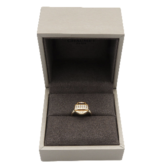 Bague Chaumet "Class One Studs" en or rose 18k et diamants. taille 47