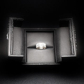 Bague Mauboussin "Le Premier Jour" Diamants. Or gris 18k .Taille 51.