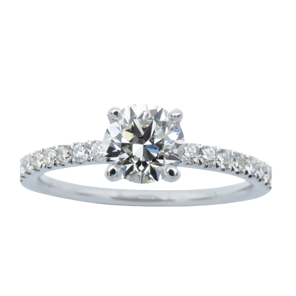 Solitaire Diamant brillant 0,80 Cts I-VS1 en Or 18 Cts + 0.21 Cts.