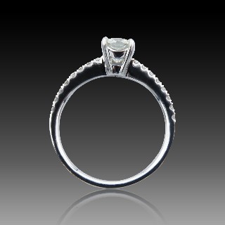 Solitaire Diamant brillant 0,80 Cts I-VS1 en Or 18 Cts + 0.21 Cts.