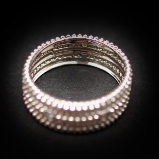 Bague Mauboussin "Le Premier Jour" Diamants. Or gris 18k .Taille 51.