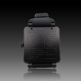 Montre Bell & Ross Acier BR-01-93 GMT PVD noir mat Chronographe Automatique de 2010. Full set.