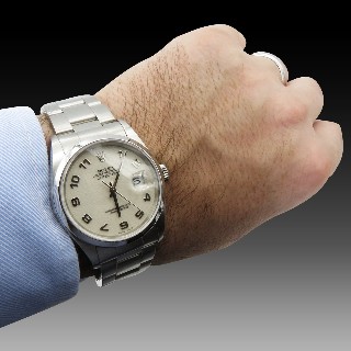 Montre Rolex Oyster Datejust Homme Acier de 2004 . Cadran crème .Ref : 16200 .