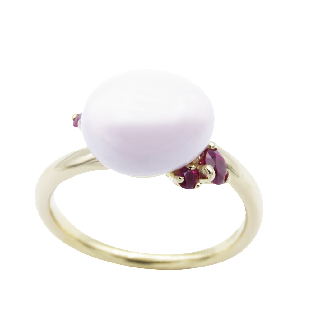 Bague Pomellato "Capri" Céramique rose et or rose 18k de 2018 Full set . Taille 51