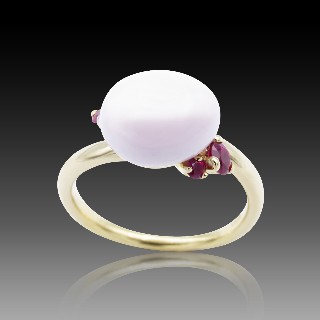 Bague Pomellato "Capri" Céramique rose et or rose 18k de 2018 Full set . Taille 51