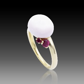 Bague Pomellato "Capri" Céramique rose et or rose 18k de 2018 Full set . Taille 51