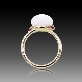 Bague Pomellato "Capri" Céramique rose et or rose 18k de 2018 Full set . Taille 51