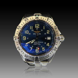 Montre Breitling Homme "Super Ocean" en acier automatique vers 2002.