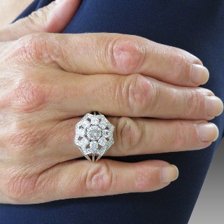 Bague en Or 18k et platine vers 1965 avec 2,20 Cts de Diamants