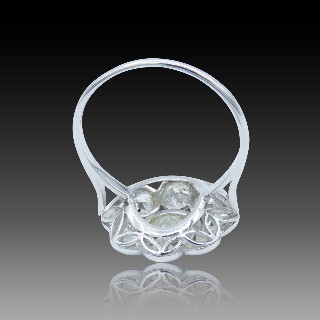 Bague entourage vers 1930 en platine avec 2,50Cts Ct de Diamants.Taille 55-56