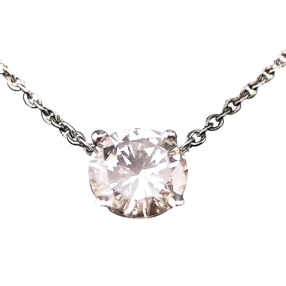 Collier Pendentif Diamant de 1.20 Cts H-SI2 . Or 18 Cts. 