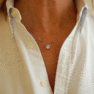 Collier Pendentif Diamant de 1.20 Cts H-SI2 . Or 18 Cts. 