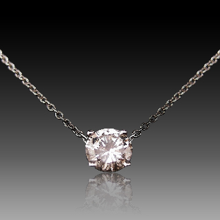 Collier Pendentif Diamant de 1.20 Cts H-SI2 . Or 18 Cts. 